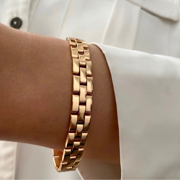 🎄 HOLIDAY PICK 🎄 Chain Chunky Link Bracelet 18k Gold Plated Luxury Jewelry - Picture 9 of 14